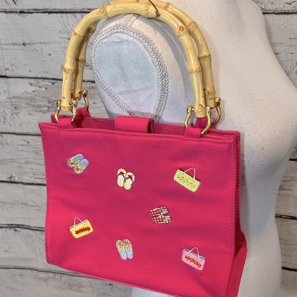 TIANNI Summer Themed Pink Embroidered Purse